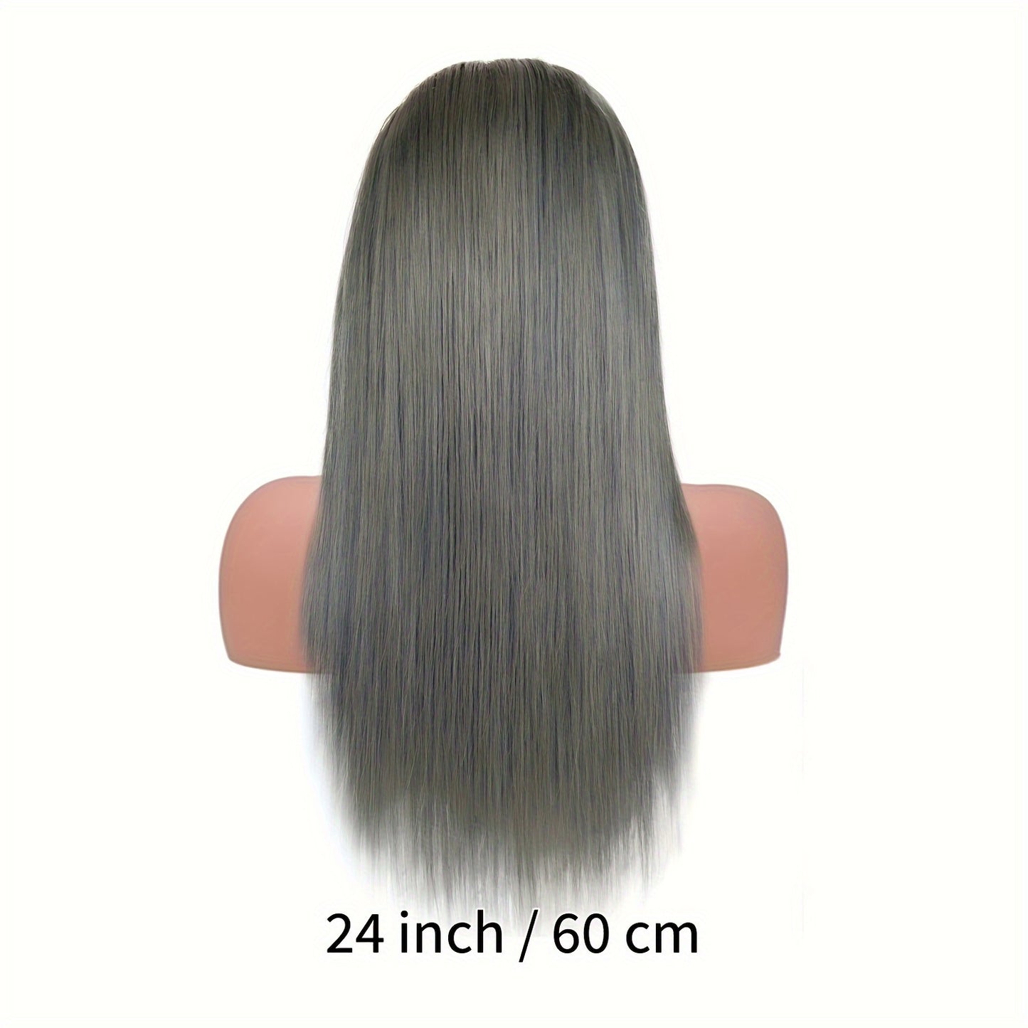 Chic Silvery Grey 13x4 Lace Front Wig for Women - Pre-Plucked Brazilian Human Hair, Easy to Apply with 150% Density