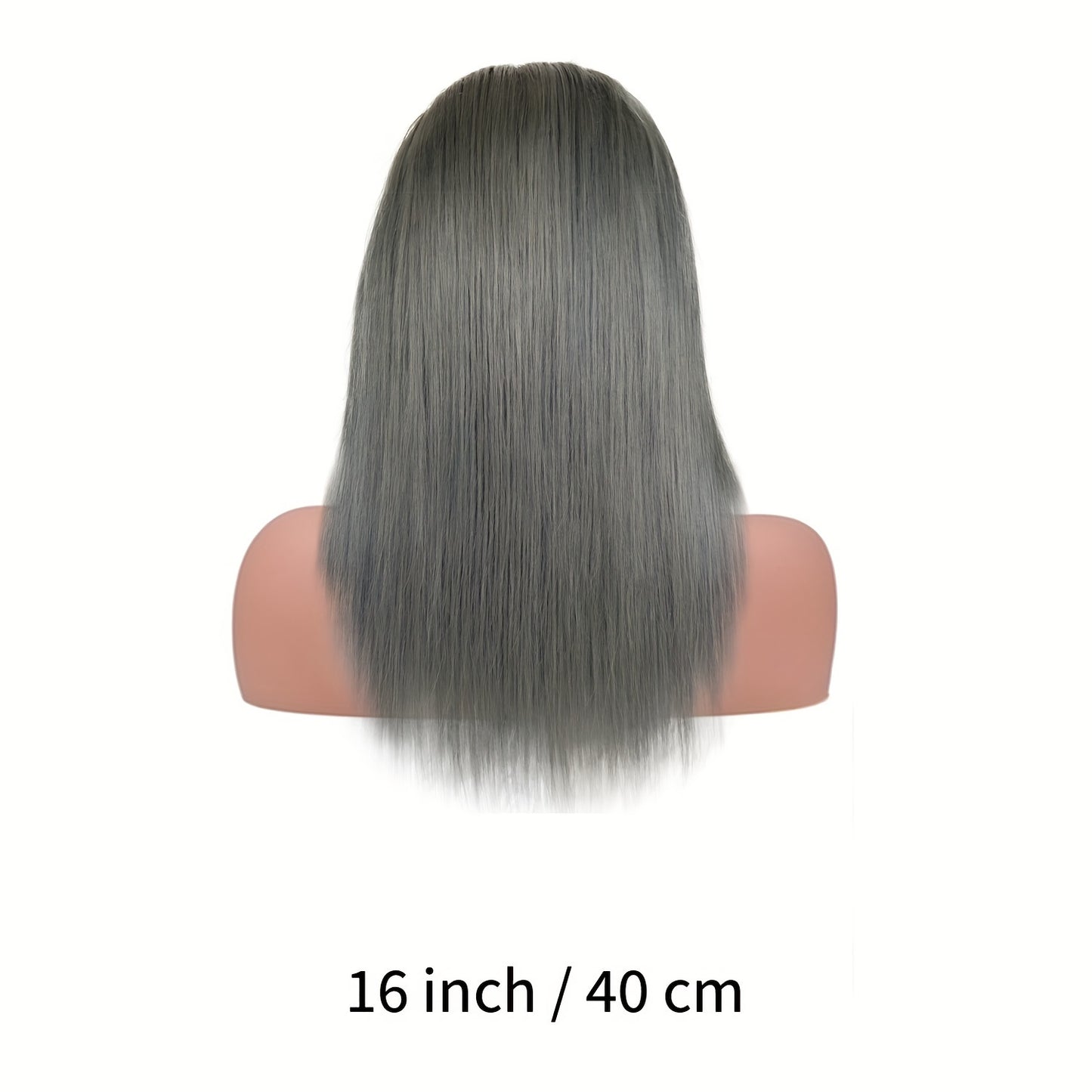 Chic Silvery Grey 13x4 Lace Front Wig for Women - Pre-Plucked Brazilian Human Hair, Easy to Apply with 150% Density