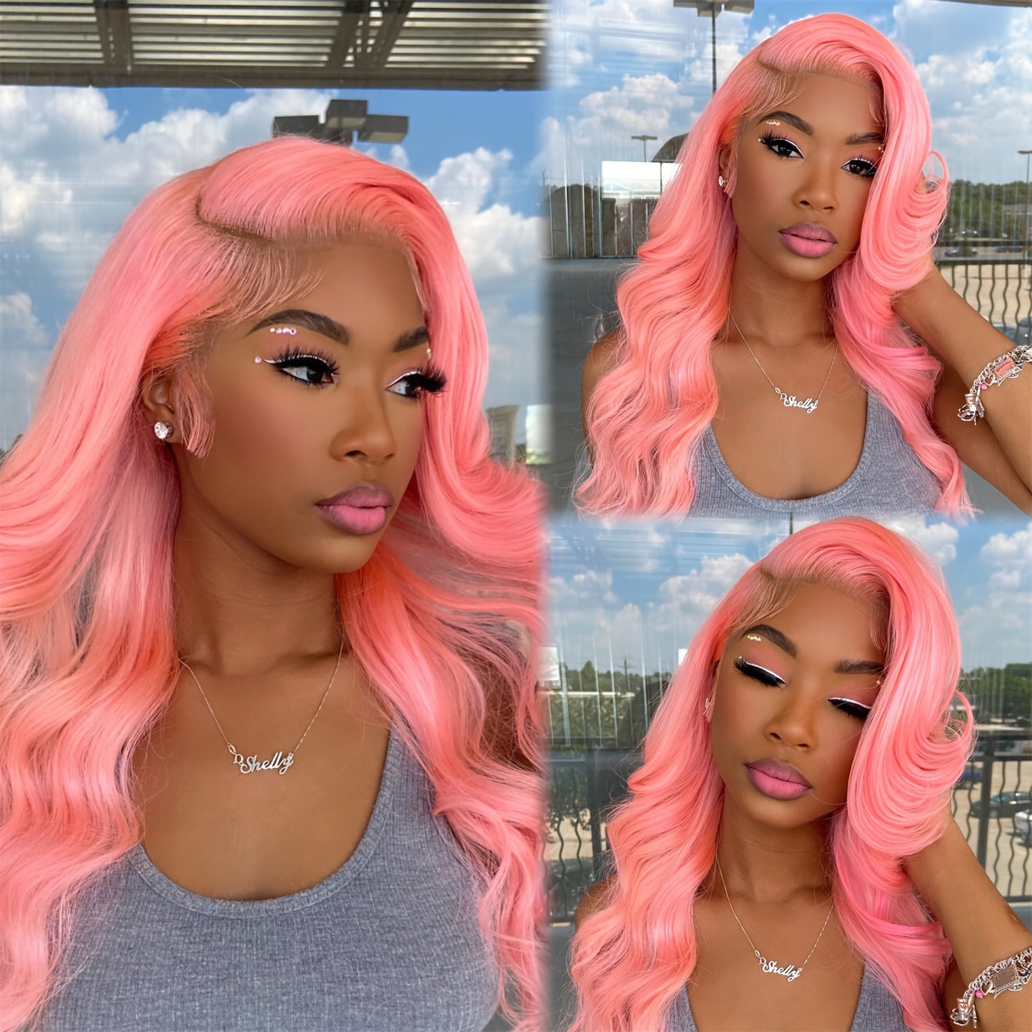 Hot Pink 13x4 HD Transparent Lace Front Human Hair Wigs Candy Pink Color Body Wave Wig Human Hair Pre Plucked With Baby Hair Brazilian Virgin Human Hair Wigs For Women Christmas Party Use