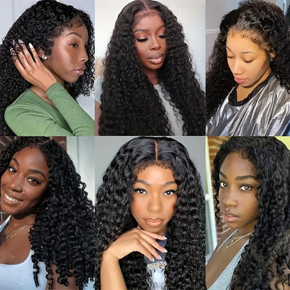 BRYELLE Deep Wave 4C Edges Frontal Wig 13x4 Lace Front Human Hair Wigs Deep Curly Wig Human Hair  Brazilian