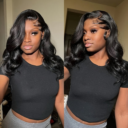 Body Wave Bob Wig Transparent Lace Frontal Wig Brazilian Human Hair Wigs Remy Hair Body Wave Short Bob 5x6 Lace Front Wig 250%