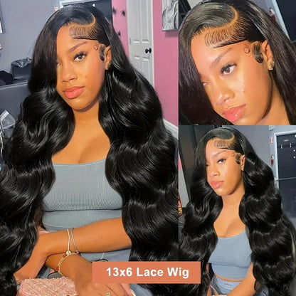 Body Wave Lace Front Wigs 13x6 Lace Front Human Hair Wigs Brazilian Remy Hair Pre Plucked With Baby Hair Body Wavy Lace Frontal Wigs For Women 180% Density