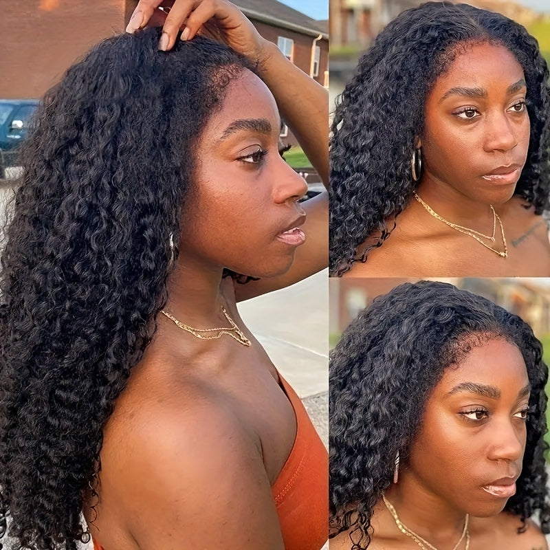 BRYELLE Deep Wave 4C Edges Frontal Wig 13x4 Lace Front Human Hair Wigs Deep Curly Wig Human Hair  Brazilian