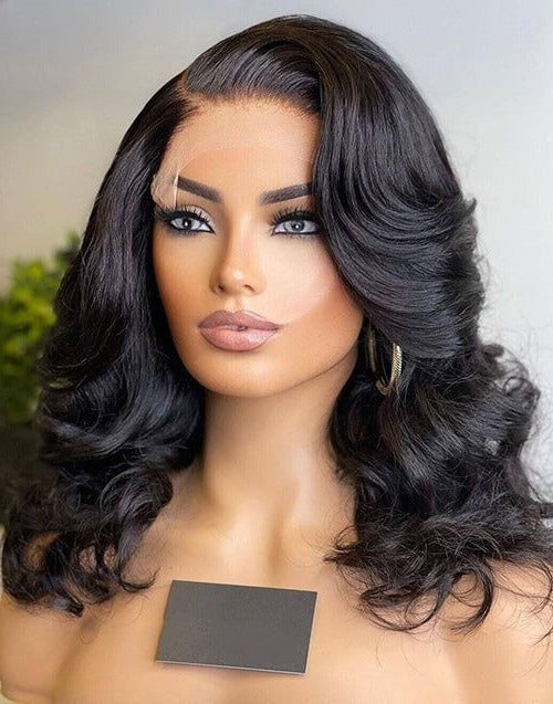 Body Wave Short Bob Wigs 5x1 T Part Lace Wig Human Hair Brazilian Transparent Lace Frontal Wig Water Wavy 4x4 Closure Wigs 180%