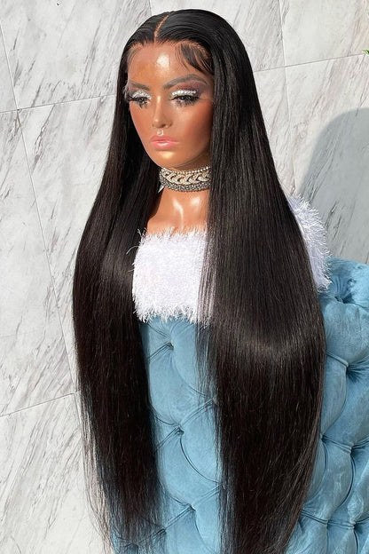 BRYELLE Bone Straight BrazilianHD Transparent Lace Front Wigs Human Hair