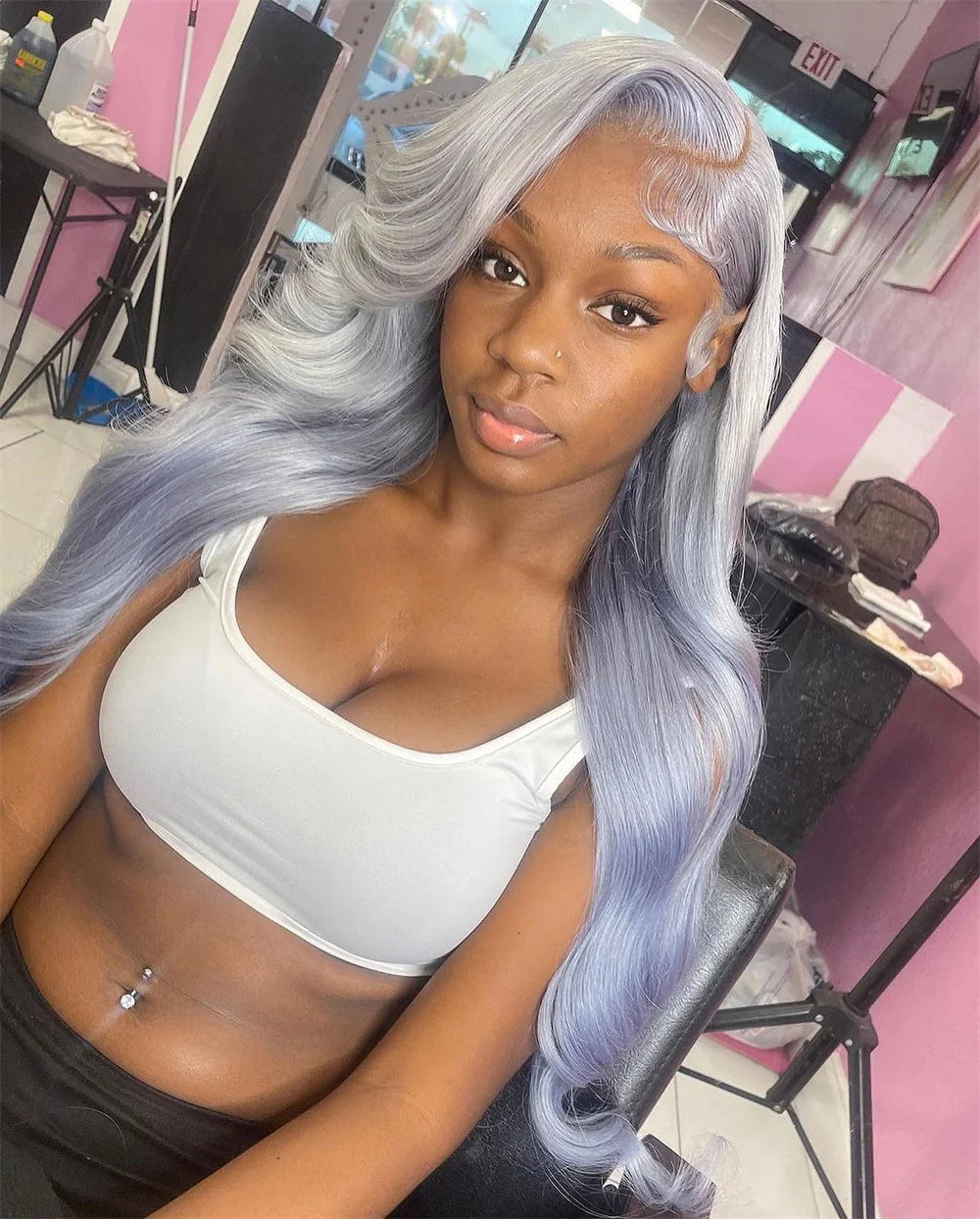 BRYELLE Wear Go Glueless Wig 13*4 13*6 Lace Frontal Wig Body Wave Silver Grey 613 HD