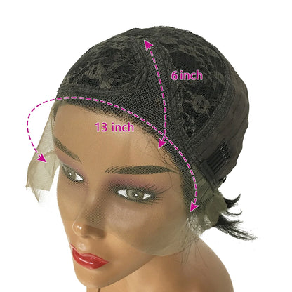 Straight Pixie Cut Wig Transparent Lace Human Hair Wigs Short Bob Wig T Part Lace Wig Preplucked