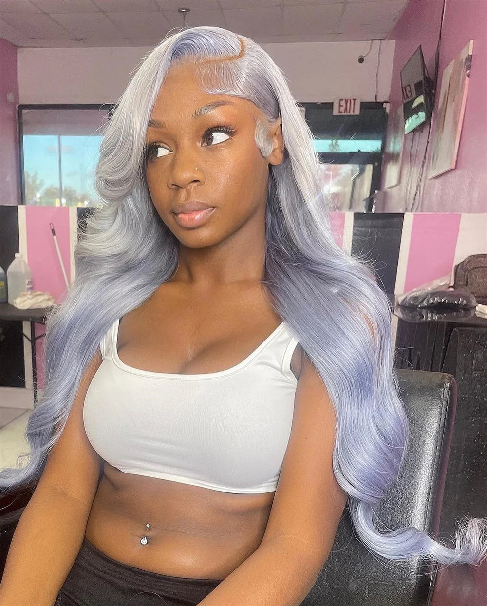 BRYELLE Wear Go Glueless Wig 13*4 13*6 Lace Frontal Wig Body Wave Silver Grey 613 HD