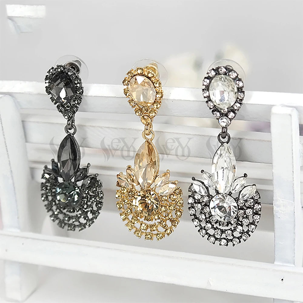 Veyofun Cute Rhinestone Drop Earrings Vintage Dangle Earrings for Woman Fashion Jewelry Wholesale Gift