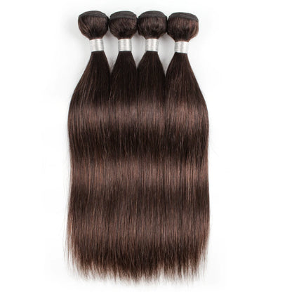 Kisshair color #2 hair bundles 1/3/4 pcs darkest brown colored Peruvian human hair tangle free 10 to 30 inch remy weft hair