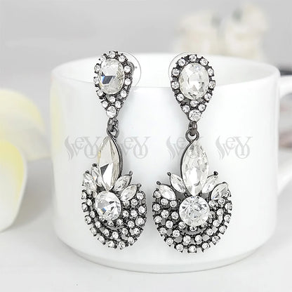 Veyofun Cute Rhinestone Drop Earrings Vintage Dangle Earrings for Woman Fashion Jewelry Wholesale Gift