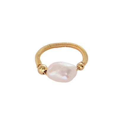 Siteng Jingtian Women's Retro 14K Gilded Freshwater Pearl