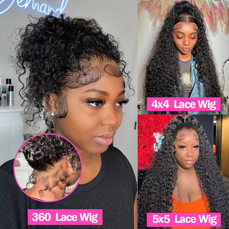 Hd Lace Wig Human Hair 360 Full Lace Wig Water Wave Human Hair Curly Wigs