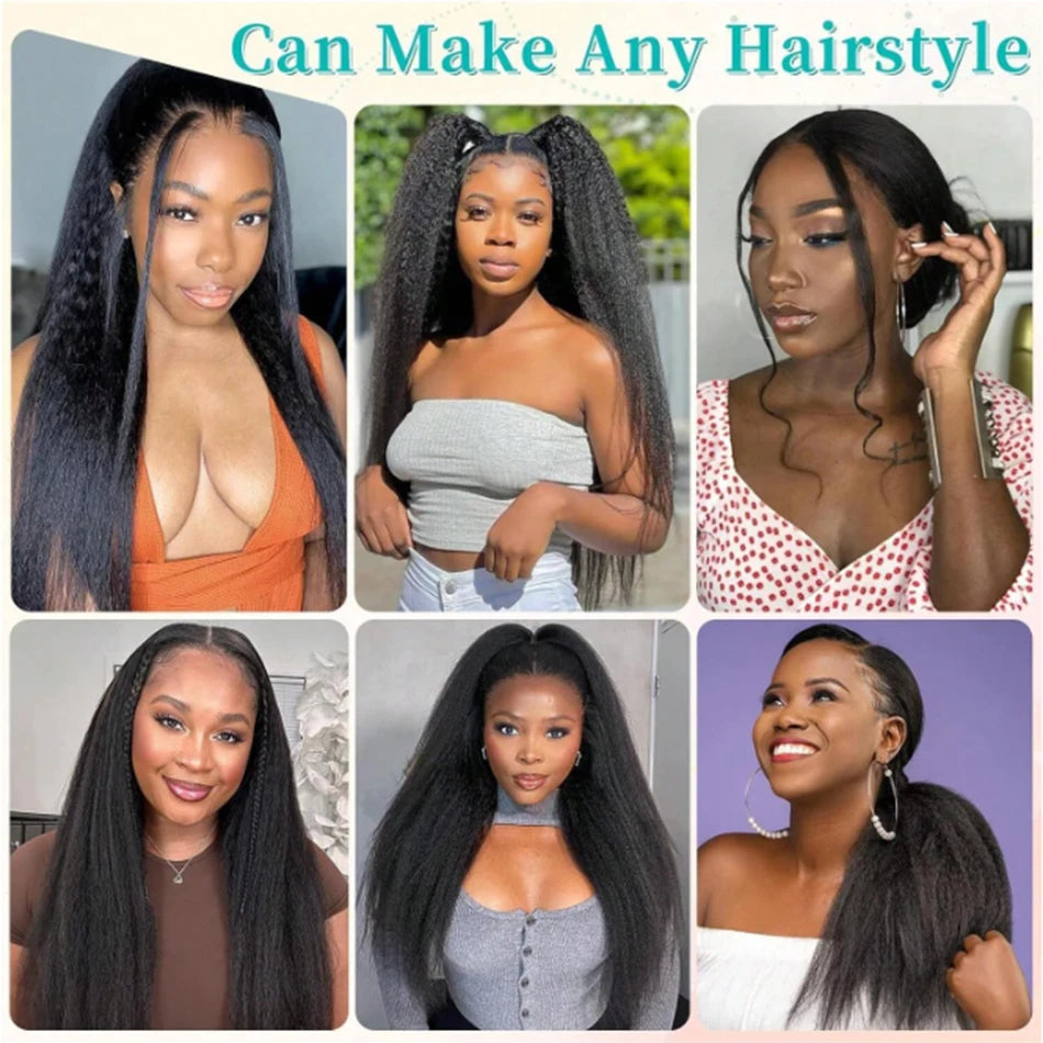 Mongolian Kinky Straight Human Hair Weave Bundles Deal Raw Virgin Hair Tissage Clearance On Sale Yaki Straight Hair Extensions