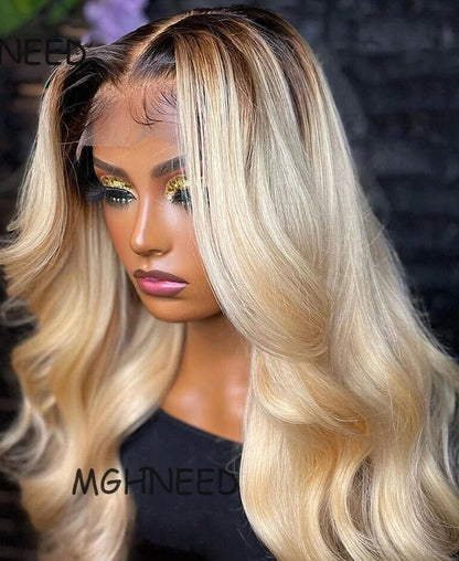 BRYELLE 13x4 Blonde Body Wave Lace Front Human Hair Wigs 13x6 613 Lace Front Wig Glueless HD Transparent Lace Frontal Wig