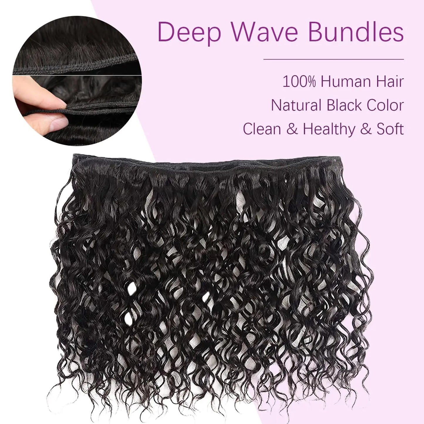 12A Deep Wave Bundles Unprocessed Curly Human Hair Bundles Hair Weaving Raw Virgin Brazilian Hair Extensions No Tangle New in