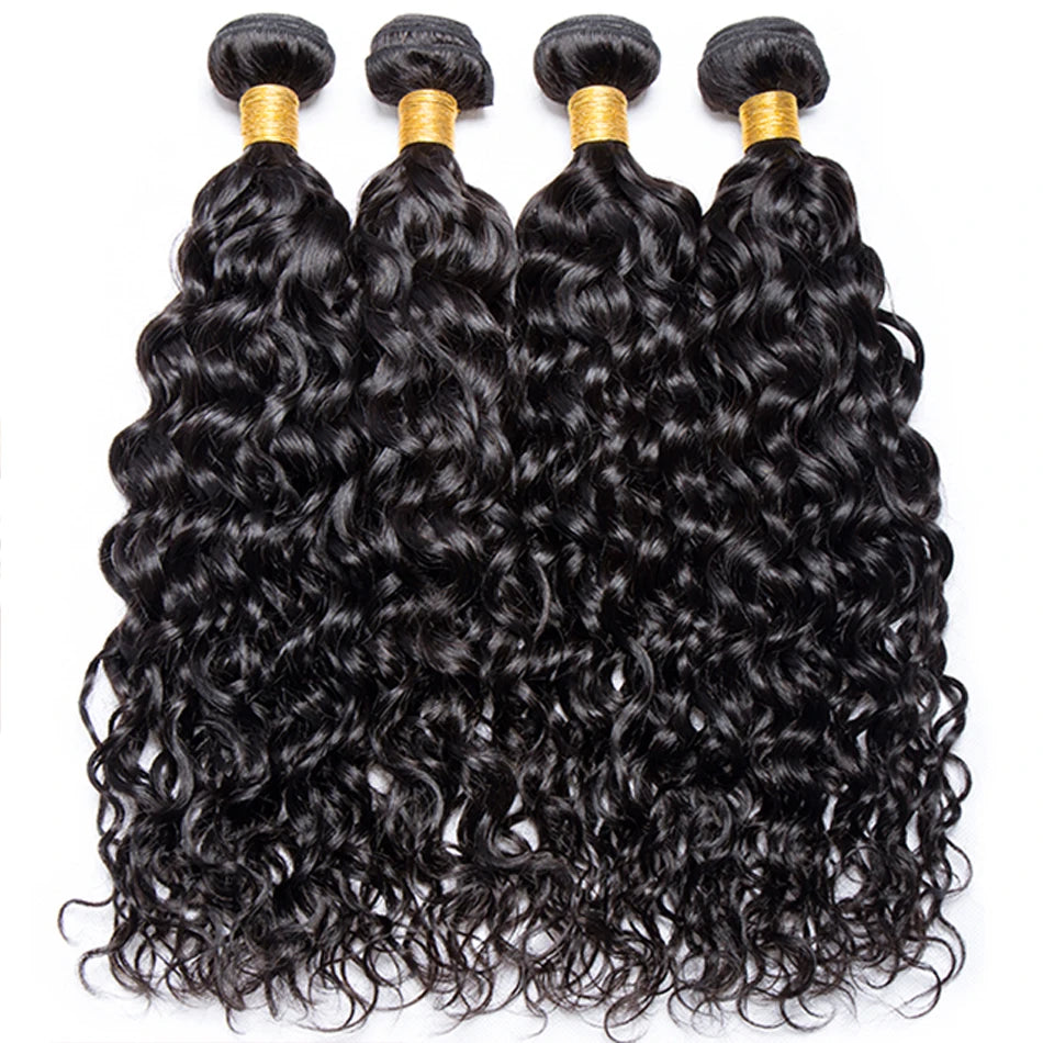 Water Wave Bundles 100% Human Hair Extensions For Women Peruvian Hair Bundle Raw Virgin Hair Unprocessed Human Bundle Curly Hair