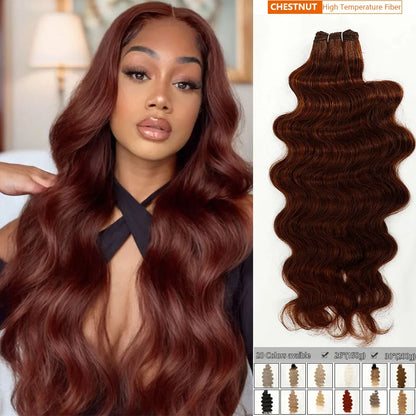 Magicea  Brown Body Wave Ponytail Hair Bundles 26“/30” Soft Long Synthetic Hair Weave Ombre 613 Blonde 150g/200g Hair Extensions