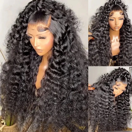 Loose Deep Wave  Lace Frontal Wig 30’’ 13x4 Human Hair Wigs transparent lace