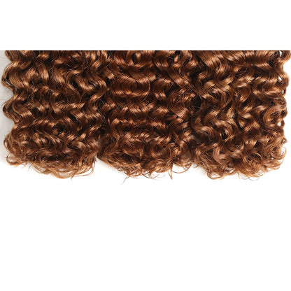 Reddish Brown 3Pieces /Lot Sassy Curly Wavy Human Hair Bundles Brazilian Human Hair Weave Bundles Curly Hair Extensions