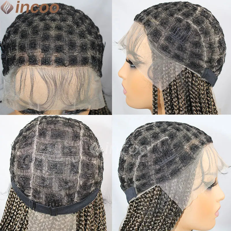 Full Hand Lace Senegalese Twist Braided Wigs For Black Women Synthetic Straight 26 36 Braiding Hair Daily Senegalese Braided Wig