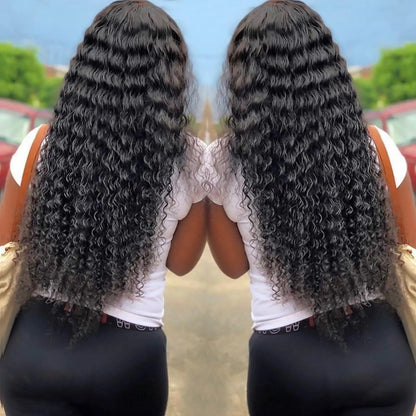 Deep Wave Bundles Human Hair #1B Brazilian Bundles Wet and Wavy Bundles 100% Unprocessed Virgin Curly