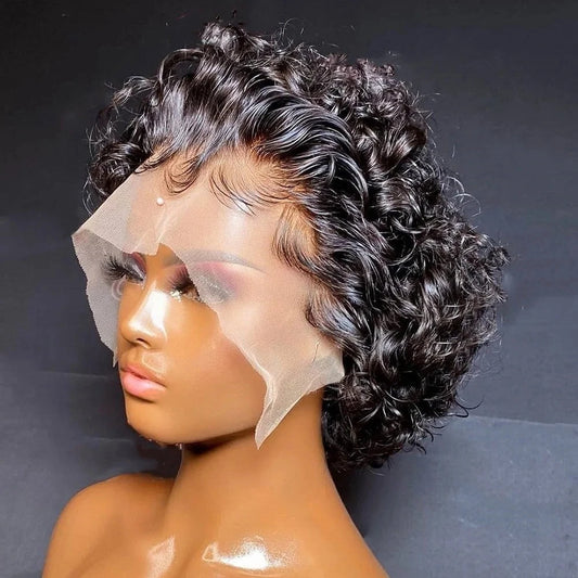 Pixie Cut Wig curl Short Bob Human Hair