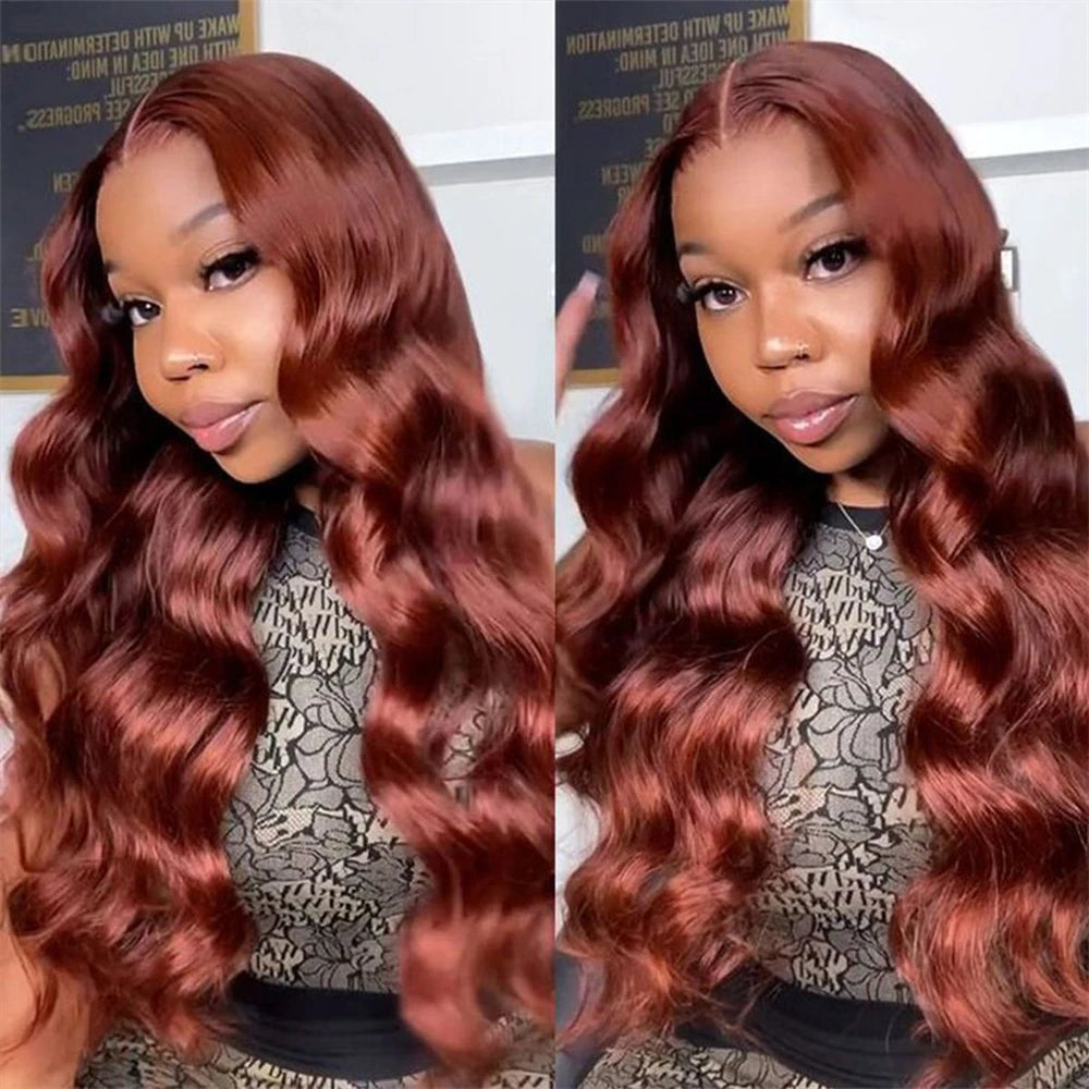 BRYELLE  Reddish Brown Body Wave Lace Frontal Human Hair