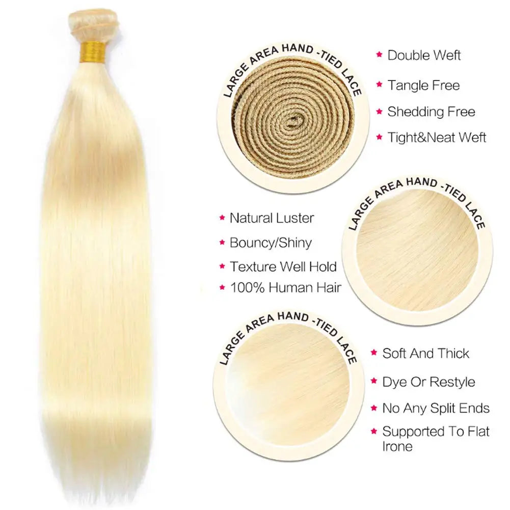 Blonde Human Hair 1 Bundles  Brazilian Straight Hair Bundle