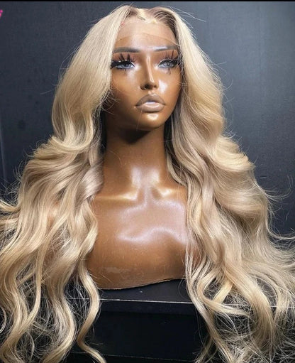 BRYELLE Blonde 13X6 Frontal Wig Pre Plucked 13X4 Transparent Lace Front Wig Barbie Ash Blonde Body Wave 5X5 Human Hair Wig for Women