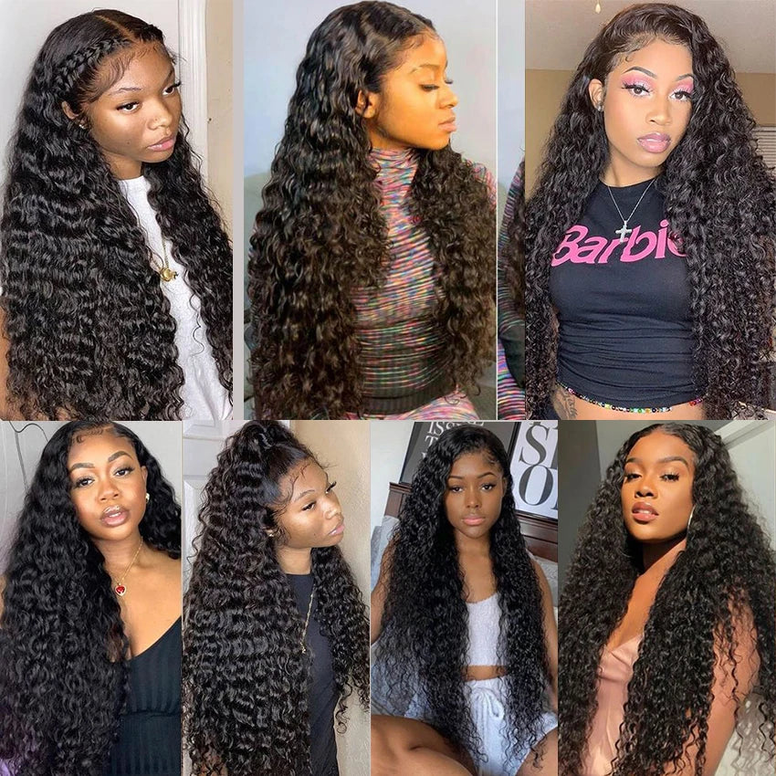 Peruvian Water Wave Bundles With Closure Curly 3 Curly Bundles With Closure Long Wet And Wavy Human Hair Bundles With Closure