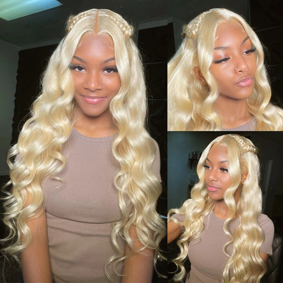 13x4 13x6 Hd 613 Body Wave Lace Frontal Wigs Human Hair Wigs For Women Glueless PrePlucked Honey Colored Blonde Lace Front Wigs