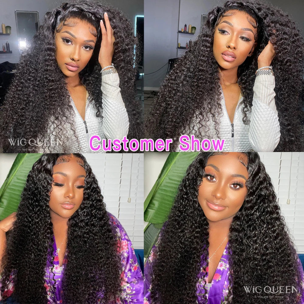 10A Malaysian Hair Bundles With Frontal Kinky Curly Bundles With Frontal Closure 13x4 Ear to Ear Lace Human Hair Weave Extension