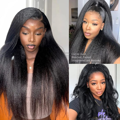 BRYELLE Wear And Go Glueless Wigs Human Hair Pre Plucked Pre Cut 4x4 Kinky Straight Lace Front