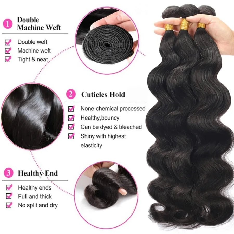 12A Peruvian Body Wave Human Hair Bundles 100% Unprocessed Virgin Human Hair Weave