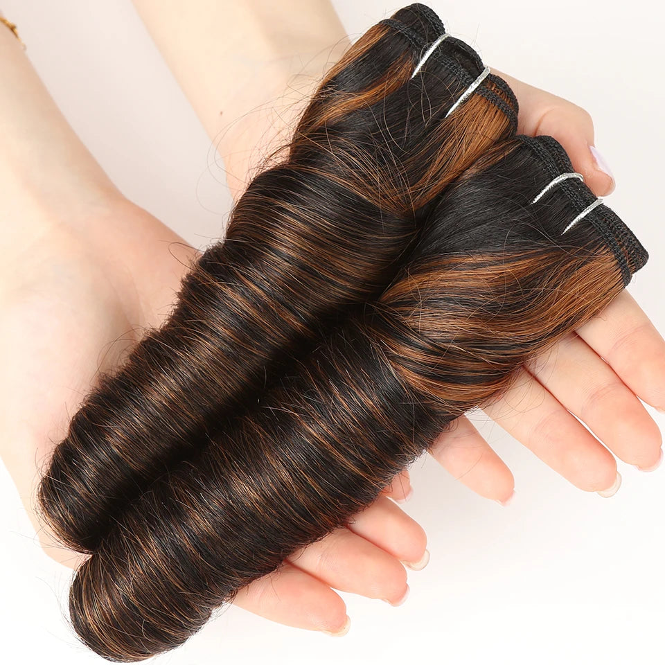 2 Pcs/Pack Loose Wave Brazilian Hair Weave Bundles 10-18 Inch Human Hair Bundles For Women Bundles Sale Human Hair Extension