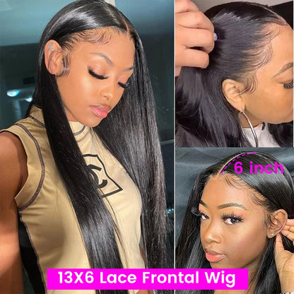 30 40 Inch Straight Human Hair 13x4 13x6 Hd Lace Frontal Wig Brazilian Lace Front Human Hair Wigs Glueless For Women Pre Plucked