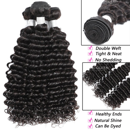 12A Deep Wave Bundles Unprocessed Curly Human Hair Bundles Hair Weaving Raw Virgin Brazilian Hair Extensions No Tangle New in