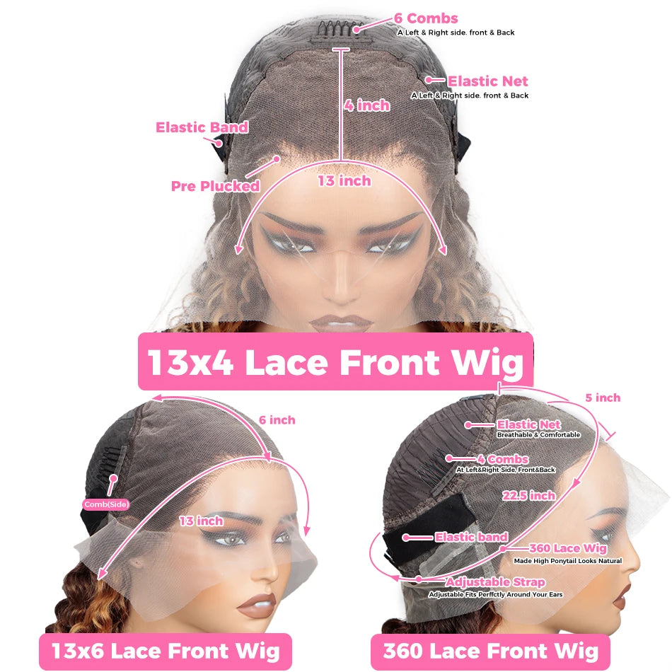 Highlight Wigs 360 Full Lace Front Wigs Body Wave P4/27 Highlight Wig Human Hair