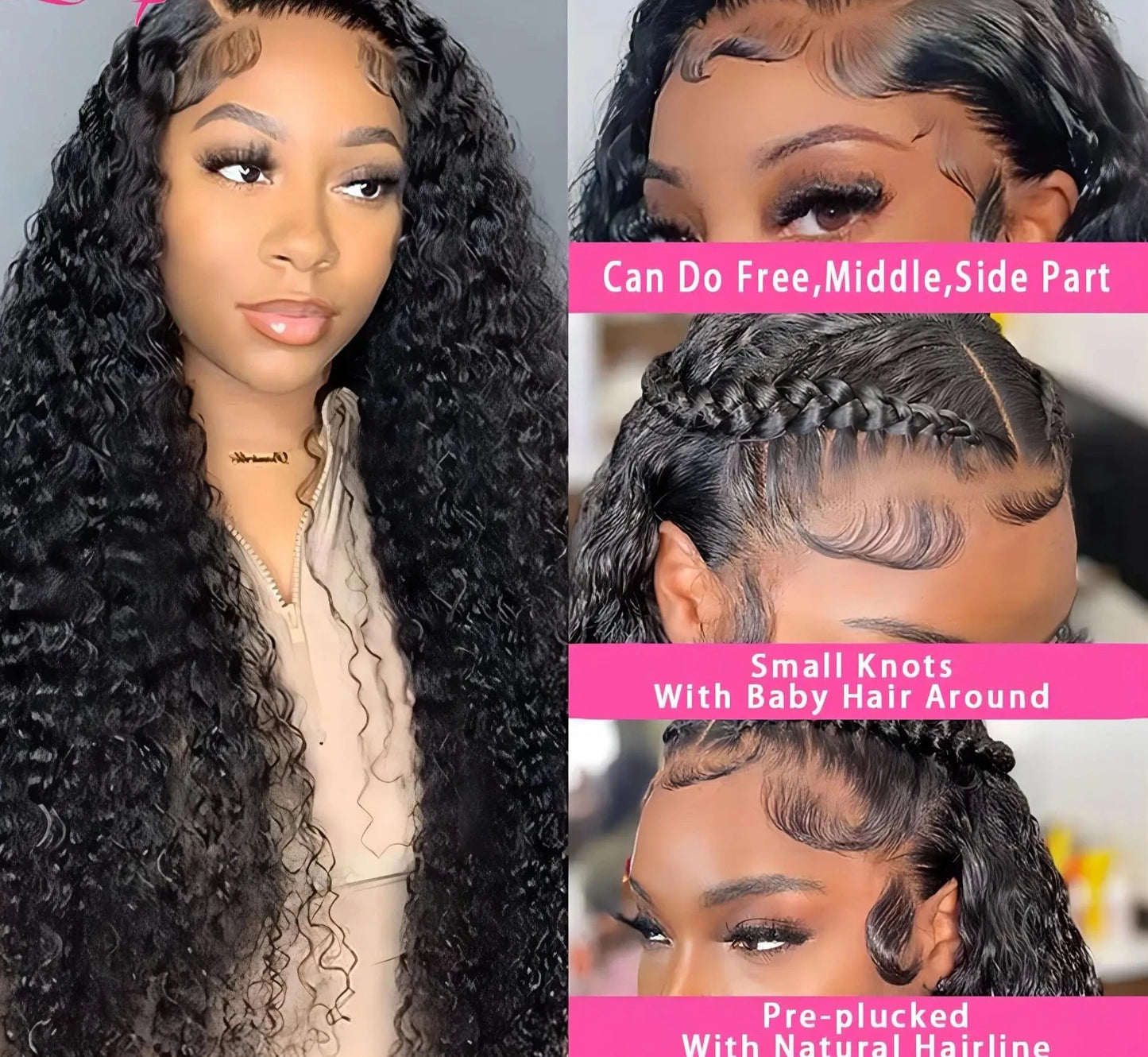 BRYELLE Deep Wave Glueless Wigs Human Hair Ready To Wear 13x4 Curly