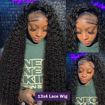 Hd Lace Frontal Wig 30 40 Inch 13x4 Curly Lace Front Human Hair Wig