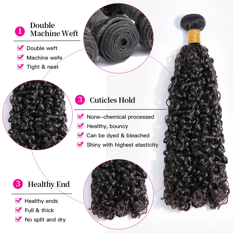 Spiral Curly 10A Human Hair Bundles Peruvian Hair Weave Bundles Remy Hair Extensiones Deep Curly 3B-3C Hair Bundles No Tangle