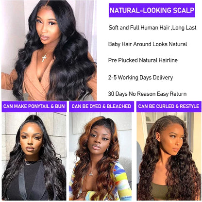 360 Full Lace Wig Human Hair Glueless Preplucked Brazilian Wigs