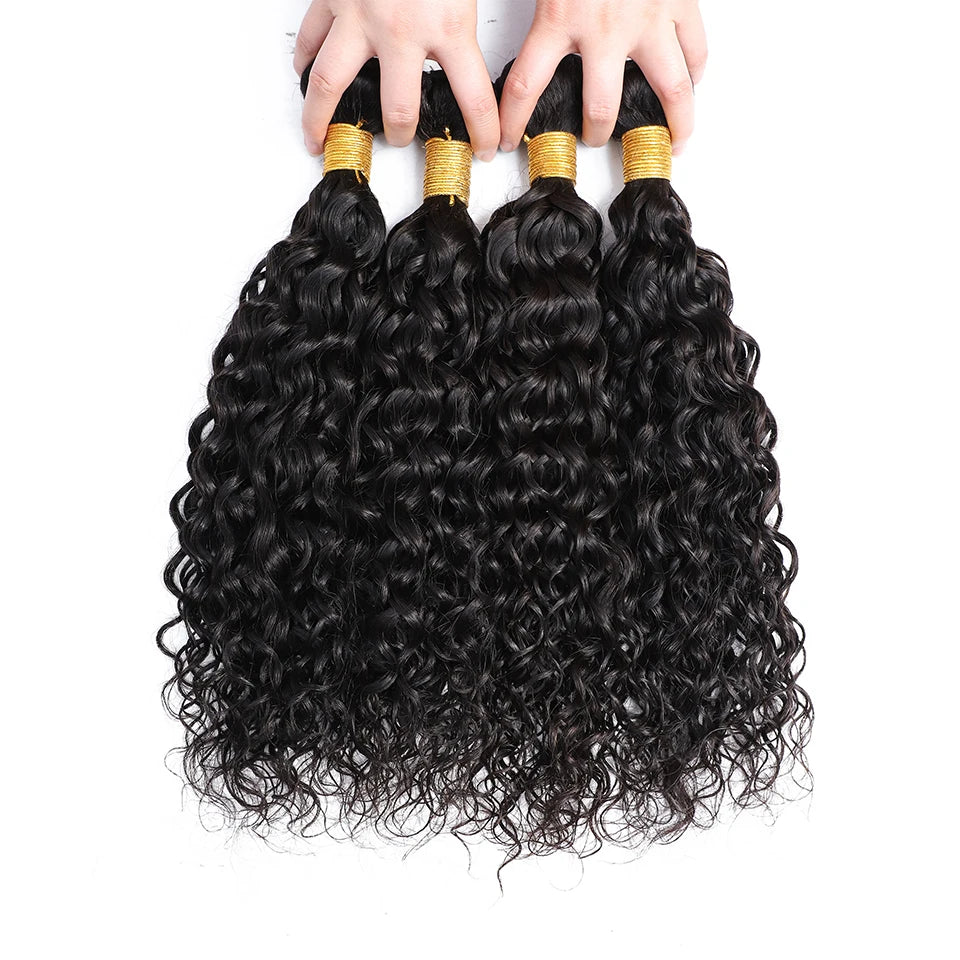 Water Wave Bundles 10A Peruvian 100% Human Hair Bundles 1 3 4 Bundles Deal Wet And Wavy Curly Hair Extensions