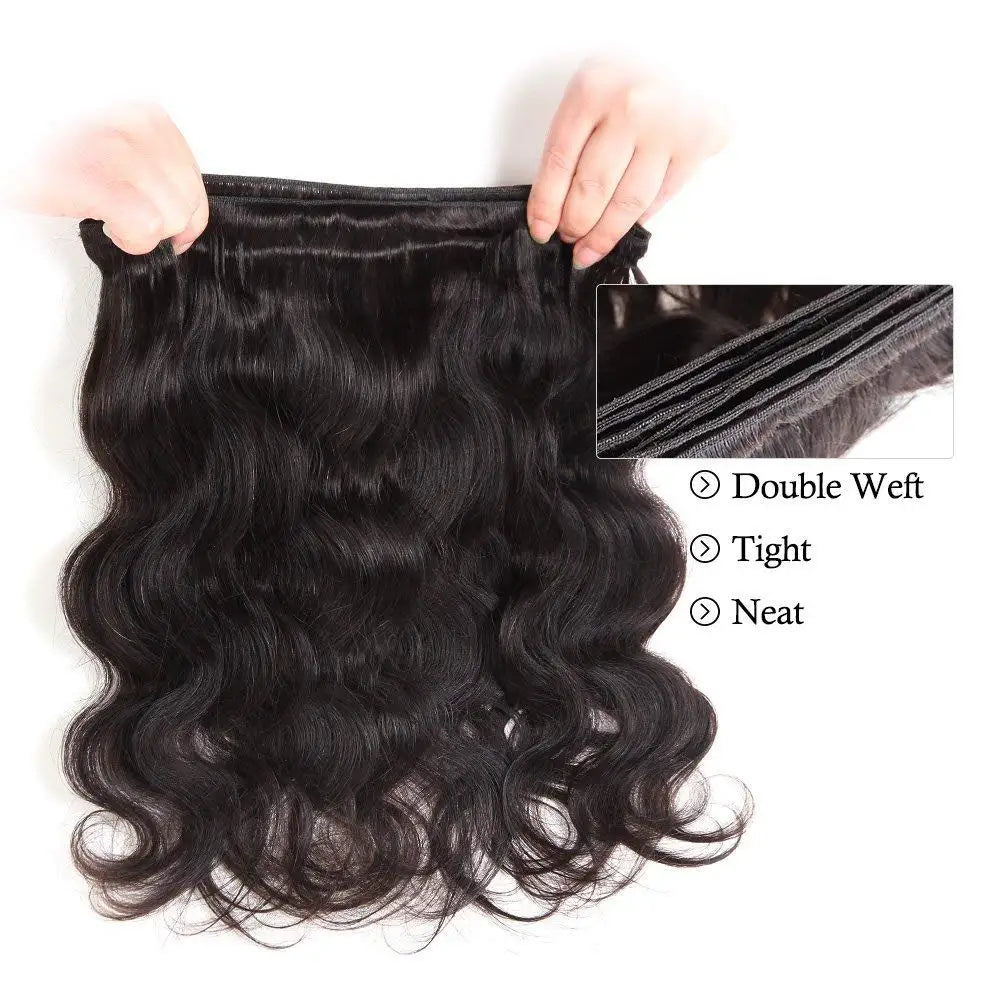 24 26 28Inch Brazilian Body Wave Human Hair Bundles Remy Hair water wave