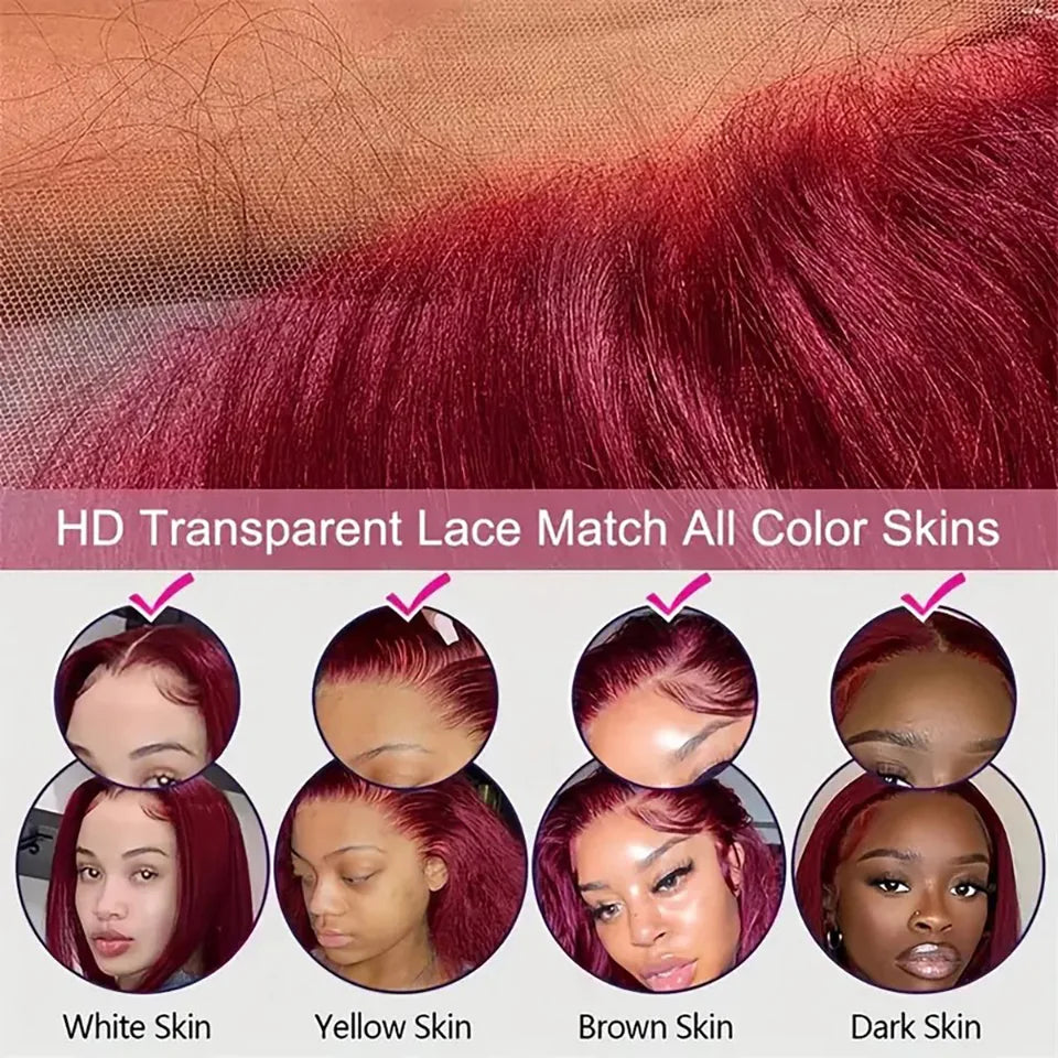 Transparent Lace Front Wigs Human Hair Straight Short Bob Wigs Human Hair