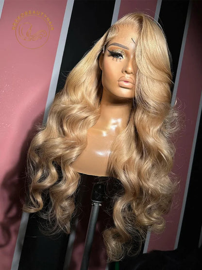 BRYELLE Honey Blonde Colored Body Wave Lace Front Human Hair Wig