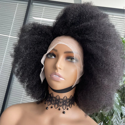 BRYELLE Curly Afro Lace Front Human Hair Wigs Afro Kinky Curly Transparent Lace Front Wigs