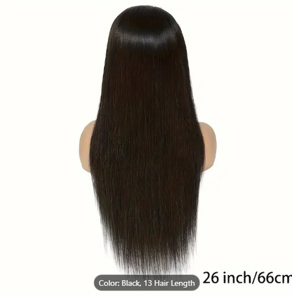 BRYELLLE Lace Front raw Human Hair  Black Straight Wig