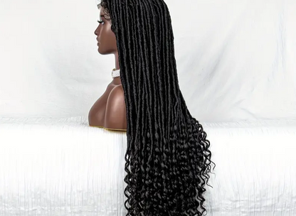 Full Lace African Braided Spring Twist Crochet Box Braid Wigs For Women Bohemian Dread Locs